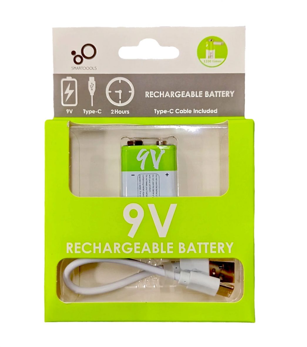 Batteries 9V, Rechargeable USB 650mAh-Smartoools